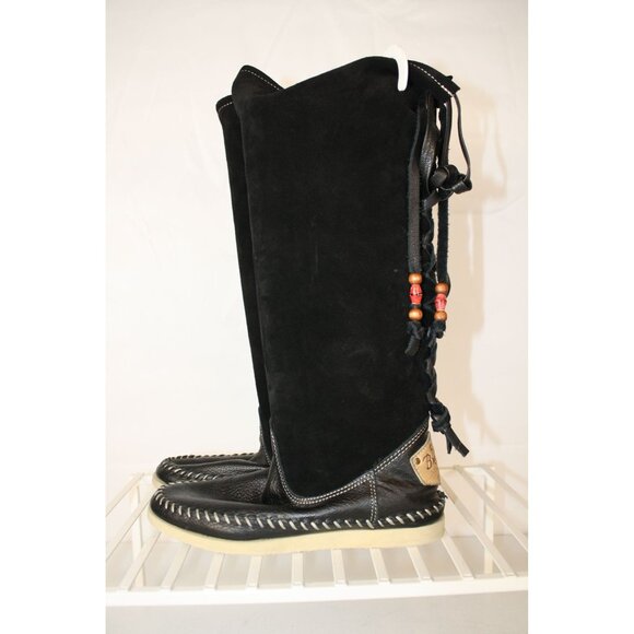 Anthropologie Buyamba Cycle of Hope Tall Black Lace up Boots - Picture 3 of 13